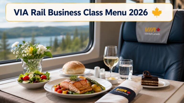 VIA Rail Business Class Menu 2026
